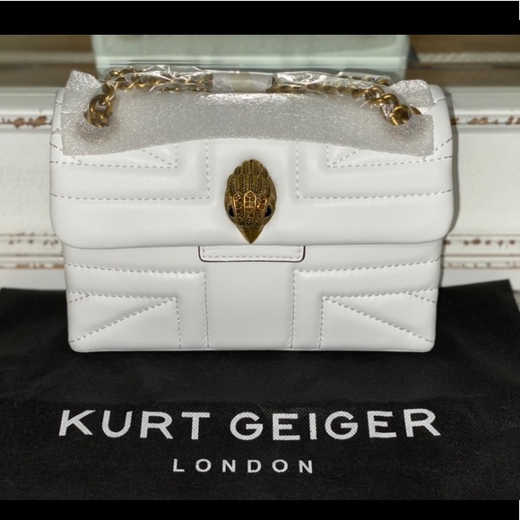Kurt Geiger London Kensington White Union Jack Leather Crossbody Bag - Picture 4 of 9